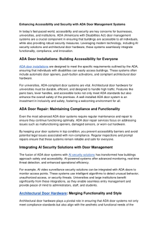 enhancing accessibility and security with