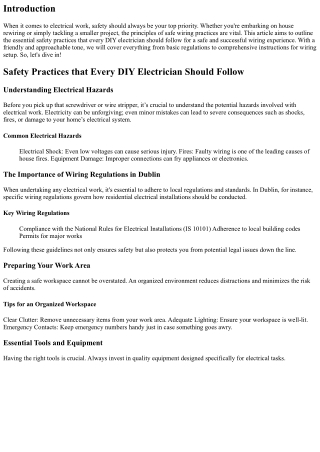 “Safety Practices that Every DIY Electrician Should Follow”
