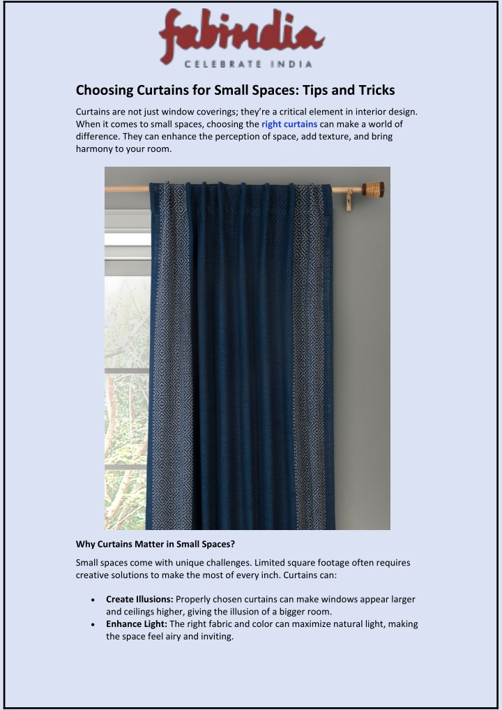 choosing curtains for small spaces tips and tricks