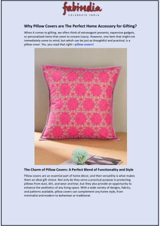 Why Pillow Covers are The Perfect Home Accessory for Gifting?