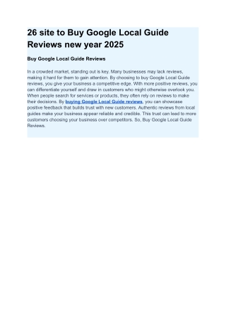 26 site to buy google local guide reviews