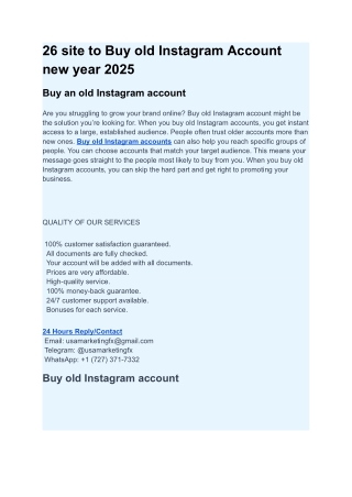 26 site to buy old instagram account new year 2025