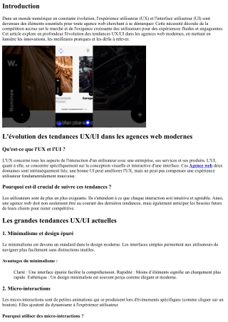 L'évolution des tendances UX/UI dans les agences web modernes