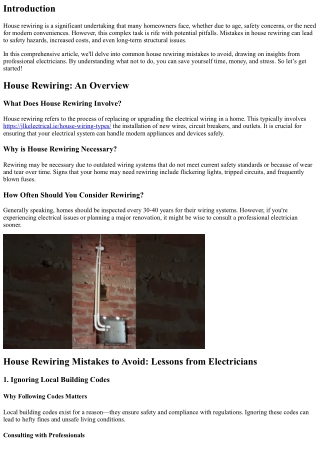 House Rewiring Mistakes to Avoid: Lessons from Electricians