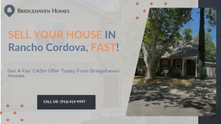 Sell Your House In Rancho Cordova