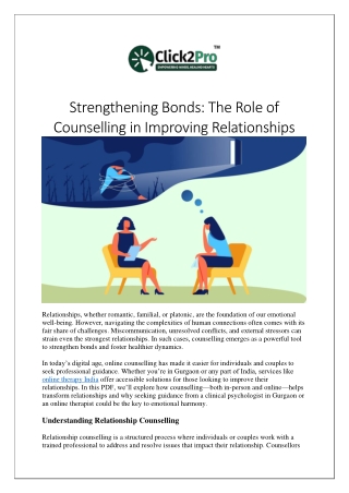 strengthening bonds the role of counselling