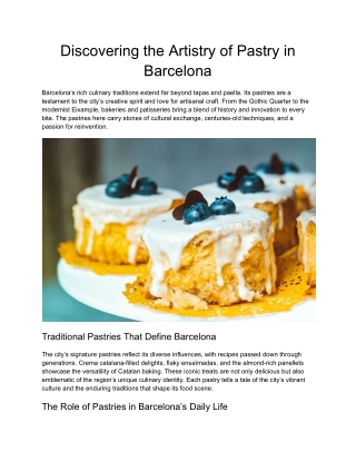 discovering the artistry of pastry in barcelona