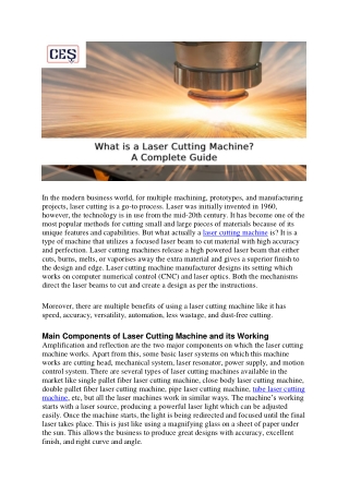 what is a laser cutting machine ?