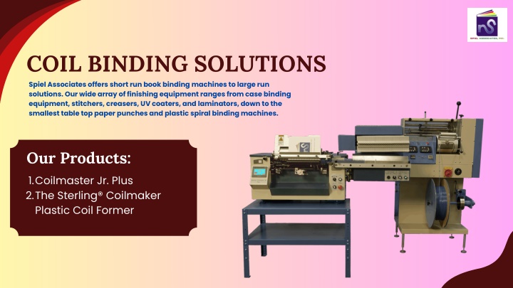 coil binding solutions spiel associates offers