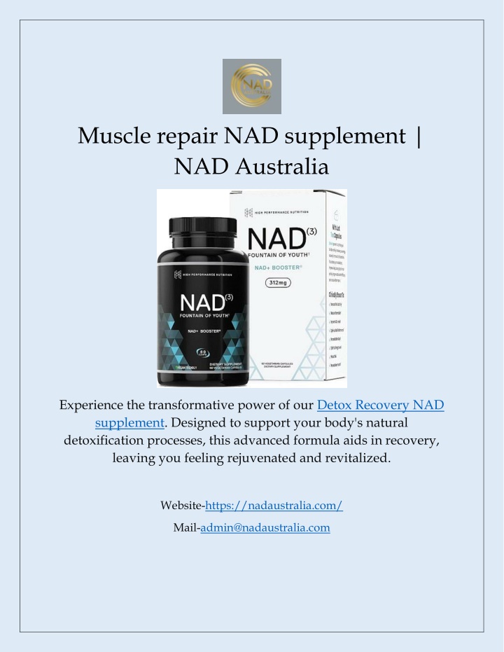 muscle repair nad supplement nad australia