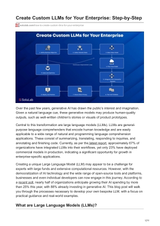 Create Custom LLMs for Your Enterprise Step-by-Step