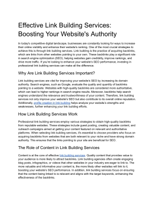 effective link building services boosting your