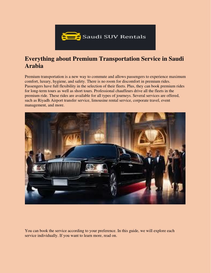 everything about premium transportation service