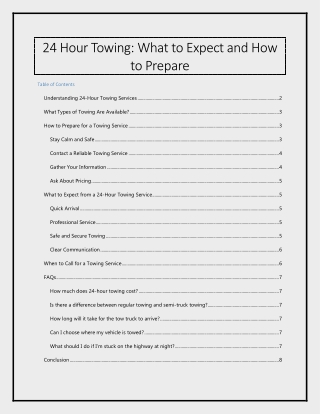 24 Hour Towing - What to Expect and How to Prepare