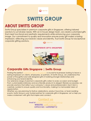 Corporate Gifts Singapore | Switts Group