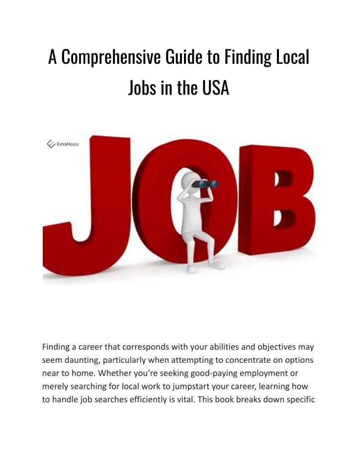 a comprehensive guide to finding local jobs