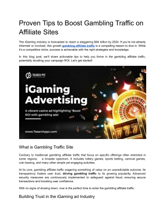 Proven Tips to Boost Gambling Traffic on Affiliate Sites