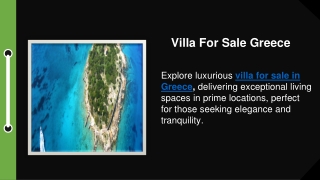 Villa For Sale Greece