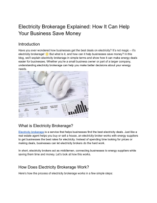 electricity brokerage explained how it can help