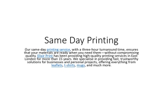 Printind services in london