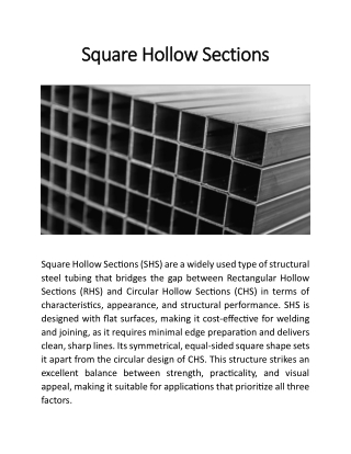 Square Hollow Sections