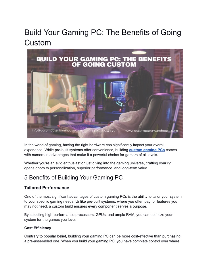 build your gaming pc the benefits of going custom