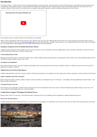Why Jonathan Leaman is the Best Choice for First-Time Buyers in Scottsdale