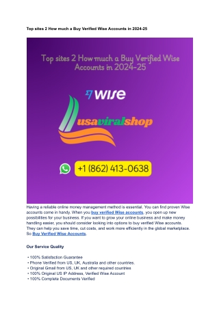 Top sites 2 How much a Buy Verified Wise Accounts in 2024