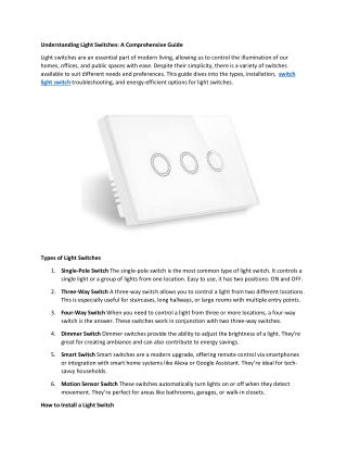 understanding light switches a comprehensive guide
