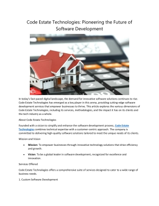 code estate technologies pioneering the future
