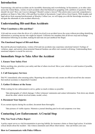 Steps to Take After a Hit-and-Run Accident in Sacramento: Legal Advice from Expe