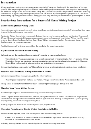 Step-by-Step Instructions for a Successful House Wiring Project