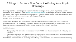 5 Things to Do Near Blue Coast Inn During Your Stay in Brookings