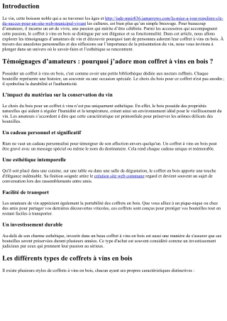 Témoignages d’amateurs : pourquoi j’adore mon coffret à vins en bois ?