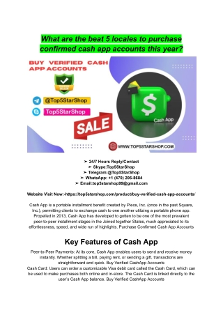What are the beat 5 locales to purchase confirmed cash app accounts this year_