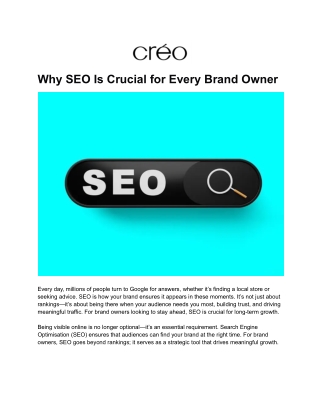 Why SEO Is Crucial for Every Brand Owner