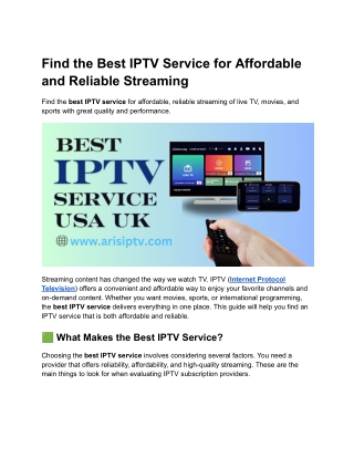 find the best iptv service for affordable