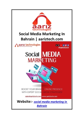 Social Media Marketing In Bahrain  aariztech.com