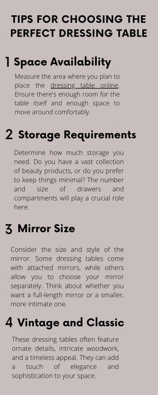 tips for choosing the perfect dressing table