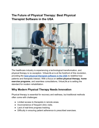 The Future of Physical Therapy_ Best Physical Therapist Software in the USA