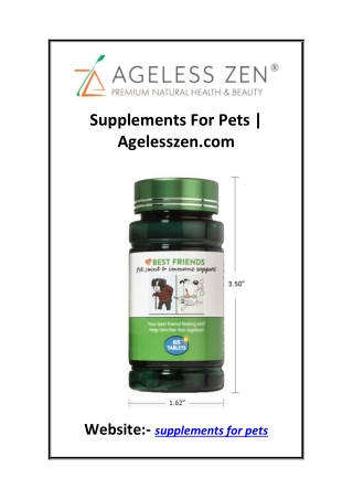 supplements for pets agelesszen com