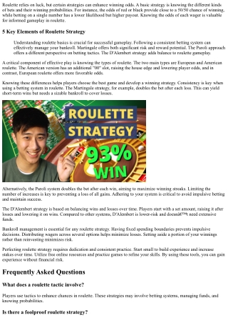 roulette relies on luck but certain strategies