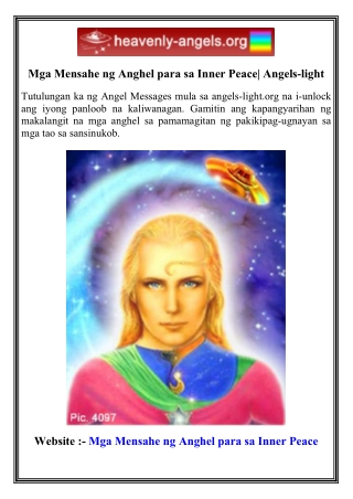 Mga Mensahe ng Anghel para sa Inner Peace  Angels-light