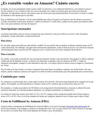 ¿Es rentable vender en Amazon? Cuánto cuesta