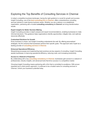 exploring the top benefits of consulting services