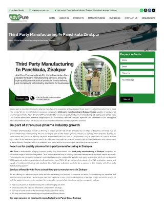 Boost Your Brand with Third Party Manufacturing in Panchkula