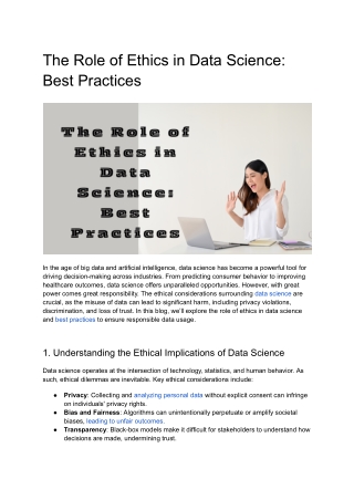 the role of ethics in data science best practices