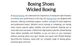 Boxing Shoes - Wicked Boxing