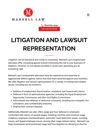 Expert Employment Lawsuit Representation in Columbus, Ohio