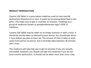 product introduction caverta 100 tablet